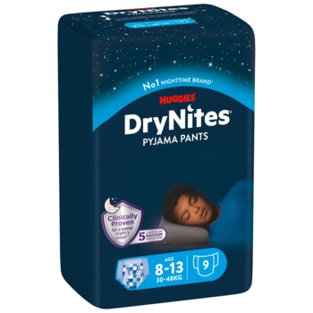 Підгузки-трусики для хлопчиків Huggies DryNites Pyjama Pants (30-48 кг), 9 шт. - Pampik