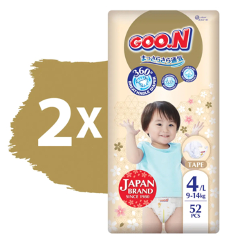 Підгузки на липучках Goo.N Premium Soft 4/L (9-14 кг), 104 шт. - Pampik - 2