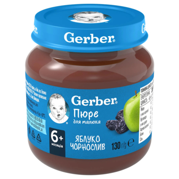 Пюре Gerber Яблоко и чернослив, 130 г - Pampik