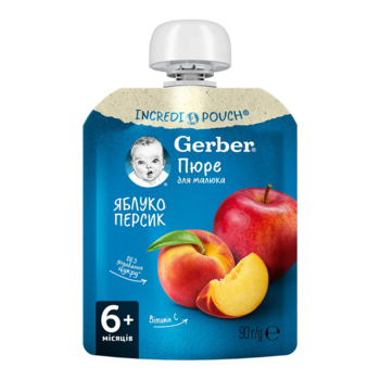 Пюре Gerber Pouch Яблуко і персик, 90 г - Pampik