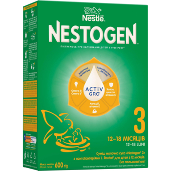 Сухая молочная смесь Nestogen 3 с лактобактериями L. Reuteri, 600 г - Pampik