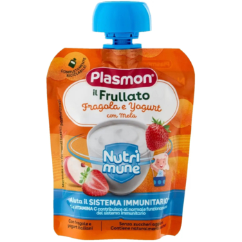 Пюре Plasmon Nutrimune Яблоко и клубника с йогуртом, 85 г - Pampik