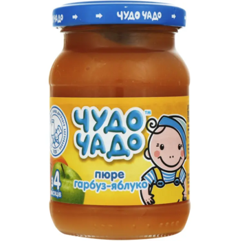 Пюре Чудо-Чадо Гарбуз-яблуко з цукром, 170 г - Pampik