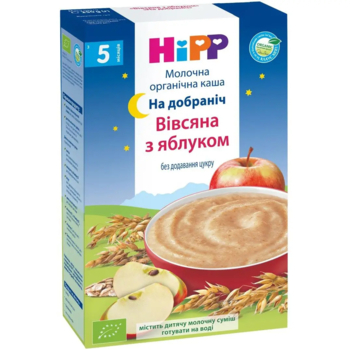Молочна каша HiPP На добраніч Вівсяна з яблуком, 250 г - Pampik - 2