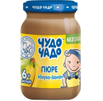 Пюре Чудо-чадо Яблуко та банан, без цукру, 170 г - Pampik
