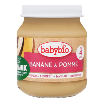 Пюре органічне Babybio з яблука та банана, 130 г - Pampik