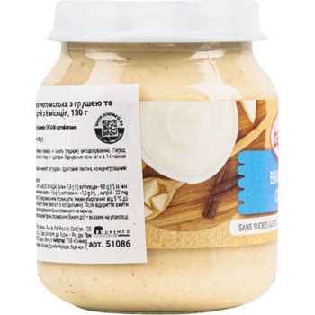 Органическое молочное пюре Babybio на основе коровьего молока с грушей и корицей, 130 г - Pampik - 4