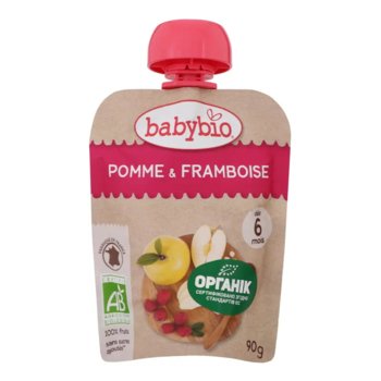 Пюре органическое Babybio из яблока и малины, 90 г - Pampik