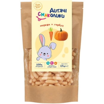 Палочки неглазированные Дитячі смаколики Мультизлаки Чиа-Морковь-Тыква, 25 г - Pampik