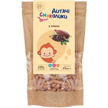 Палочки неглазированные Дитячі смаколики Шоколадные со сладкой стевией, 25 г - Pampik