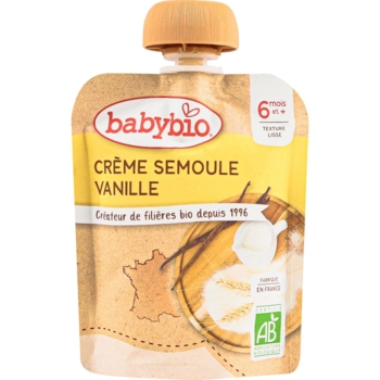 Органічний молочний пудинг Babybio з коров'ячого молока з манною крупою та ваніллю, 85 г - Pampik