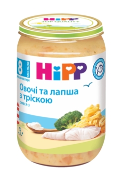 Пюре HiPP Овочі та лапша з тріскою, 220 г - Pampik - 2