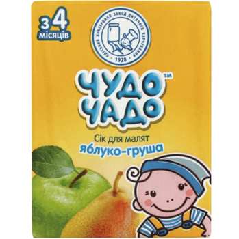 Сік Чудо-Чадо Яблучно-грушевий з м'якоттю, 200 мл - Pampik