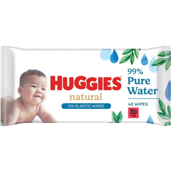 Вологі серветки Huggies Natural, 48 шт. - Pampik