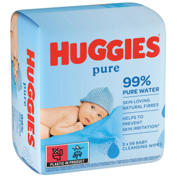 Вологі серветки Huggies Pure 2+1, 168 шт. (3 уп. по 56 шт.) - Pampik - 2