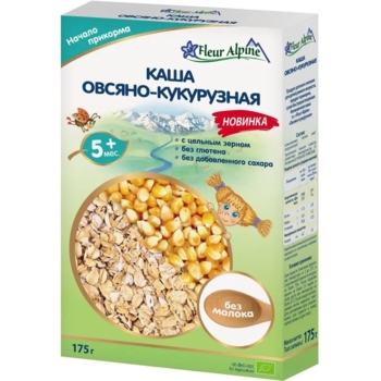 Безмолочна каша Fleur Alpine Вівсяно-кукурудзяна, 175 г - Pampik