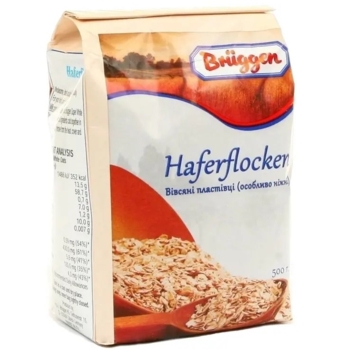 Особливо ніжні вівсяні пластівці Bruggen, 500 г - Pampik