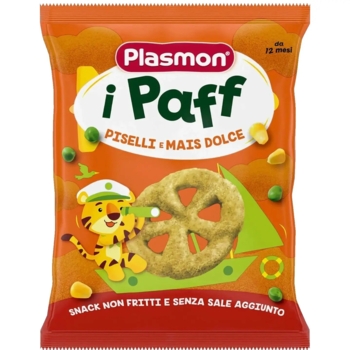 Снеки Plasmon Baby Puffs з гороху та кукурудзи, 15 г - Pampik
