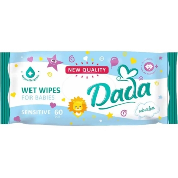 Дитячі вологі серветки Dada Sensetive без запаху, 60 шт. - Pampik