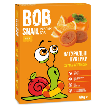 Натуральні цукерки Bob Snail Хурма-Апельсин, 60 г - Pampik
