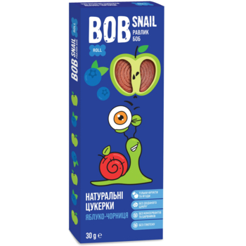 Фруктовые яблочно-черничные конфеты Bob Snail, 30 г - Pampik