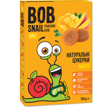 Фруктові цукерки мангові Bob Snail, 120 г - Pampik