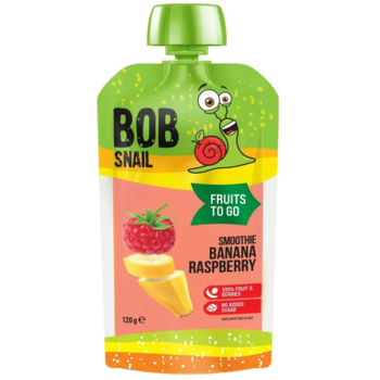 Пюре фруктово-ягодное Bob Snail Smoothie Банан-Малина, 120 г - Pampik