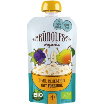 Безмолочна вівсяна каша Rudolfs Pouch Груша та чорниця, 110 г - Pampik