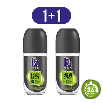Антиперспірант роликовий Fa Men Fresh&Free, 100 мл (2 уп. по 50 мл) - Pampik - 2
