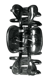 Зажим для волос Titania пластмассовый, 6 см, черный, 2 шт. (8020-2 B) - Pampik