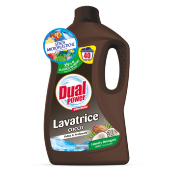 Концентрированное жидкое средство для стирки Dual Power Кокос, для белых и цветных тканей, 2 л - Pampik