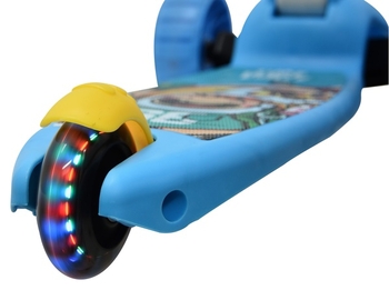 Самокат Daddychild 009T-Blue с подсветкой колес голубой (TOYSHD-009T-Blue) - Pampik - 5