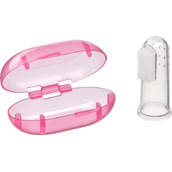 Детская зубная щетка Lindo в футляре розовая (Pk 073 роз) - Pampik