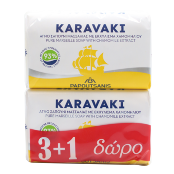 Тверде мило Karavaki Ромашка, 500 г (4 шт. по 125 г) (ABSCa500) - Pampik