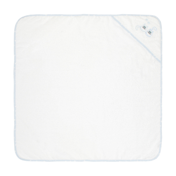 Полотенце с уголком Home Line Котики, с вышивкой, 90х90 см, белый с голубым (169103) - Pampik - 2