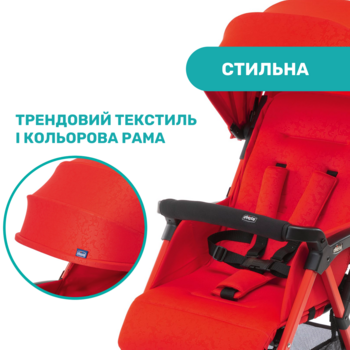 Прогулянкова коляска Chicco Ohlala 3, червоний (79733.64) - Pampik - 7