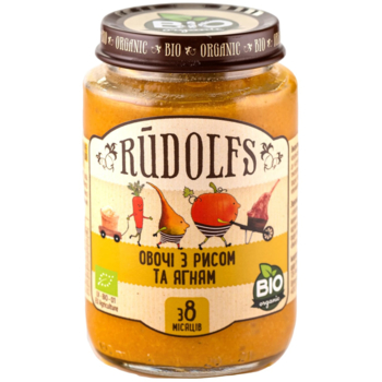 Пюре Rudolfs Овочі та рис з ягням, 190 г - Pampik