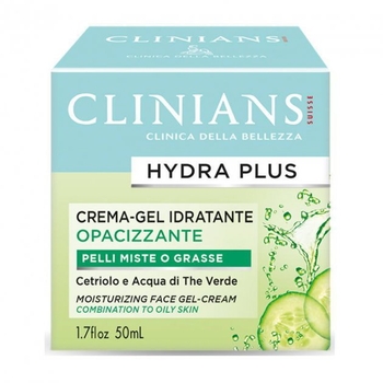 Крем-гель для обличчя зволожуючий та матуючий Clinians Hydra Plus, для жирної та комбінованої шкіри, 50 мл - Pampik