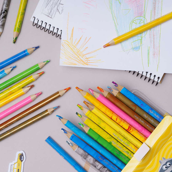 Карандаши цветные Школьник Джамбо Радуга с точилкой 12 цветов (312118002-UA) - Pampik - 3