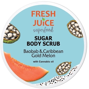 Сахарный скраб для тела Fresh Juice Superfood Baobab & Caribbean Gold Melon 225 мл - Pampik