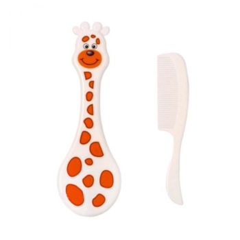 Мягкая щеточка и гребешок для волос Lindo Жираф, белый (Lі 600 бел) - Pampik