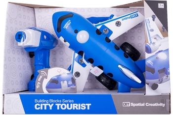 Конструктор DIY Spatial Creativity Літак із електродвигуном LM8074-DZ-1, синій (CJ-1379247) - Pampik - 5