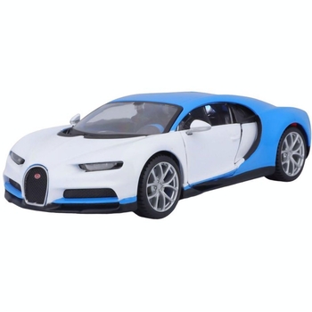 Автомодель Maisto Bugatti Chiron бело-голубой - тюнин, 1:24 (32509 white/blue) - Pampik