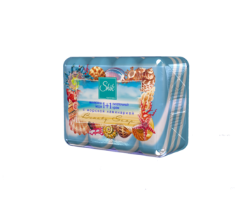 Мило туалетне Shik 1+1 Beauty Мінерали моря, Морська ламінарія та поживний крем, 360 г (4 шт. по 90 г) - Pampik