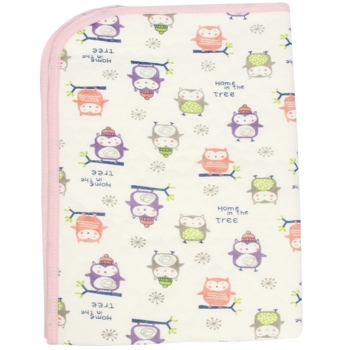 Багаторазова непромокаюча пелюшка Lindo Сови, 70х50 см, світло-рожевий (Т-1855) - Pampik