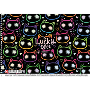 Альбом для малювання Школярик Мордочки котів та сердечки 30 аркушів (PB-SC-030-538) - Pampik