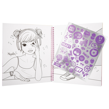 Альбом для розфарбовування з двосторонніми паєтками Motto A/S Top Model (411146) - Pampik - 4