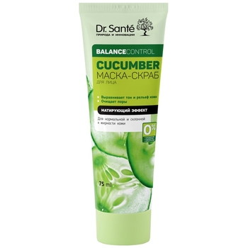 Маска-скраб для лица Dr. Sante Cucumber Balance Control, 75 мл - Pampik