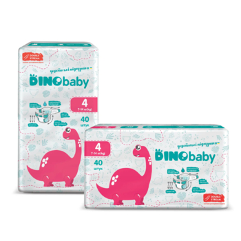 Підгузки на липучках DinoBaby 4 (7-14 кг), 40 шт. - Pampik - 3