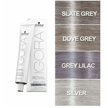 Перманентная краска для зрелых волос Schwarzkopf Professional Igora Royal Silver Absolutes Silver Whites тон Silver (серебро) 60 мл - Pampik - 2